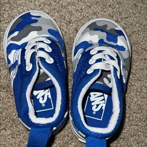 Vans Kids Sneakers in Blue and Gray Camo